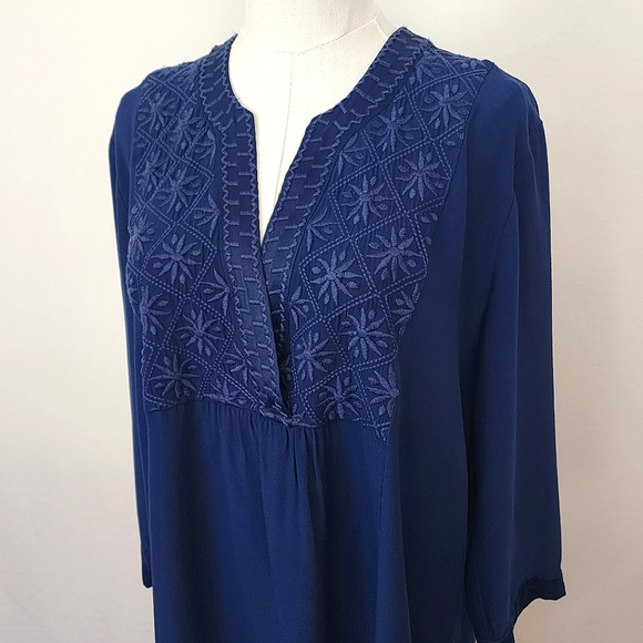 NWT Johnny Was Calme Hi-Lo Weekend Tunic Dress Small Indigo Blue - Picture 3 of 10